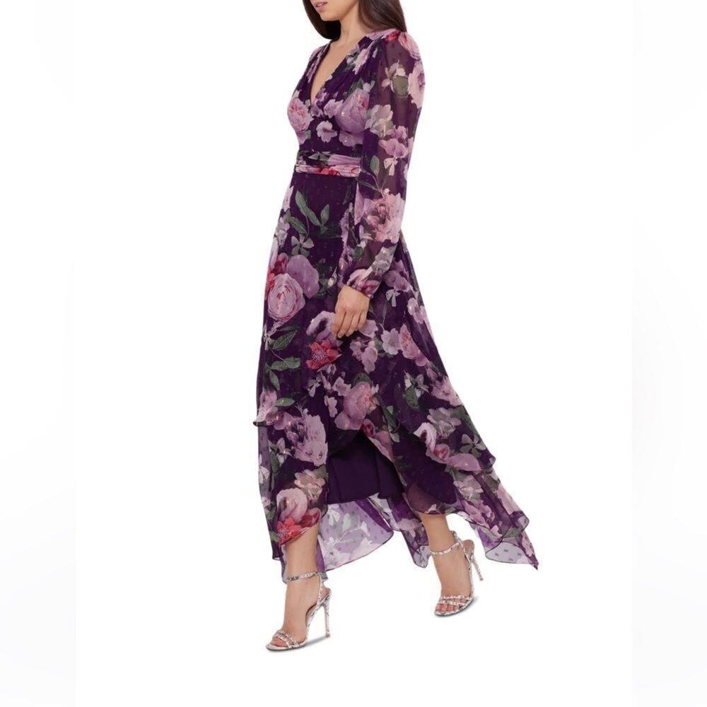 XSCAPE Chiffon Floral Maxi Dress, Size 14, New with Tag MSRP $279 - Picture 3 of 4